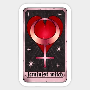 feminist witch tarot card Sticker